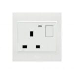 AQUA GLORY 13-AMP THREE POLE FLAT SOCKET & SWITCH WITH LED