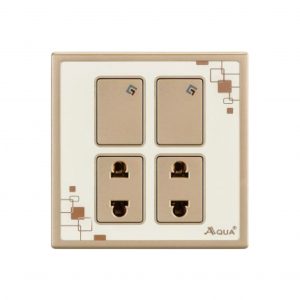 AQUA GLOW 2 GANG SWITCH PLUS 2 SOCKET