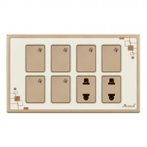 AQUA GLOW 6 GANG SWITCH PLUS 2 SOCKET