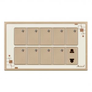 AQUA GLOW 9 GANG SWITCH PLUS 1 SOCKET