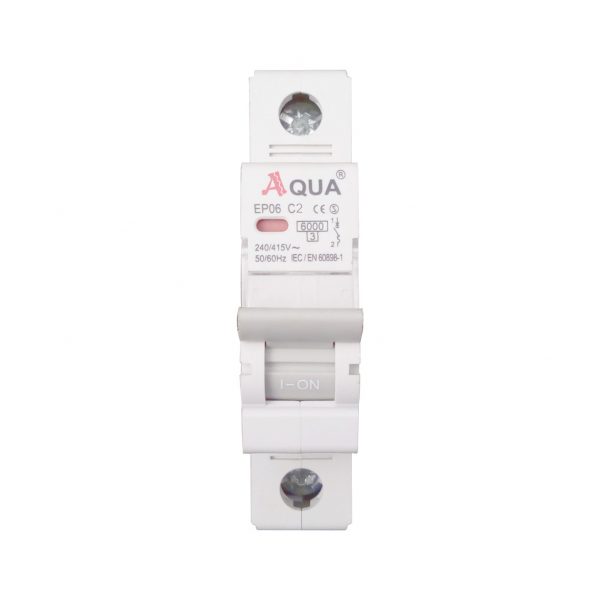 AQUA SINGLE POLE 2 AMP MCB BREAKER