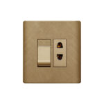AQUA PINE GOLD 1 GANG SWITCH + 1 SOCKET