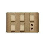 AQUA PINE GOLD 5 GANG SWITCH + 1 SOCKET