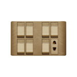 AQUA PINE GOLD 7 GANG SWITCH + 1 SOCKET