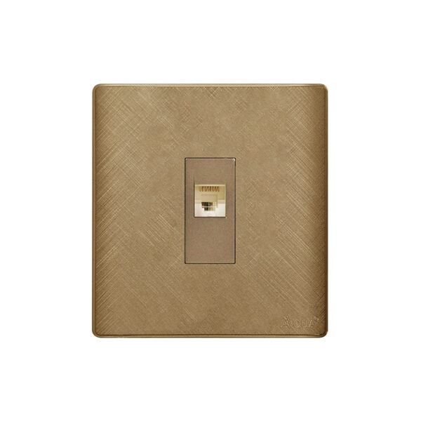 AQUA PINE GOLD SINGLE TELEPHONE SOCKET