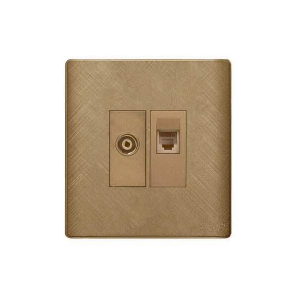 AQUA PINE GOLD TV + TELEPHONE SOCKET