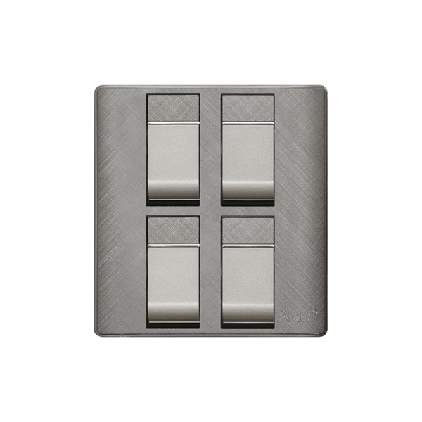 AQUA PINE GREY 4 GANG SWITCH