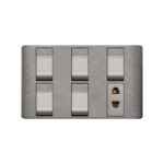 AQUA PINE GREY 5 GANG SWITCH + 1 SOCKET