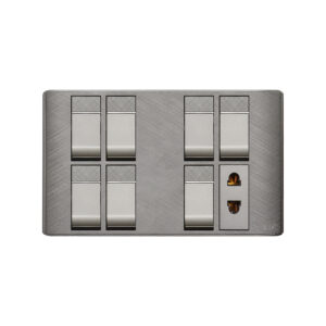 AQUA PINE GREY 7 GANG SWITCH + 1 SOCKET