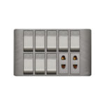 AQUA PINE GREY 8 GANG SWITCH + 2 SOCKET