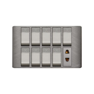 AQUA PINE GREY 9 GANG SWITCH + 1 SOCKET