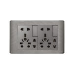 AQUA PINE GREY DOUBLE UNIVERSAL SOCKET
