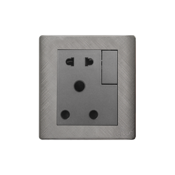 AQUA PINE GREY POWER PLUG + 2 PIN