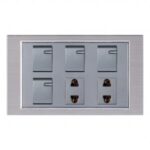AQUA PLATINUM 4 GANG SWITCH PLUS 2 SOCKET