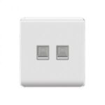 Aqua Elegance White Double Telephone Socket
