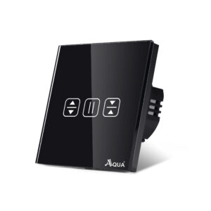 Glass Wifi Smart Blind Motor Switch Black