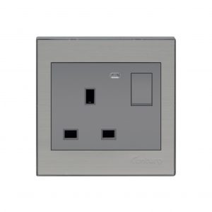 CENTURY GLADE 13 AMP FLAT SOCKET AND SWITCH WITH LED