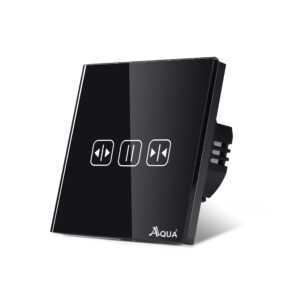 Glass Wifi Smart Curtain Motor Switch Black