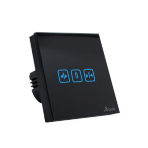 Glass Wifi Smart Curtain Motor Switch Black