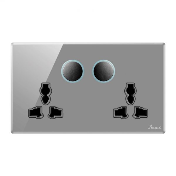 Aqua Quad Grey Series Double Multi Socket