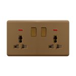 Aqua Elegance Brown Double Multi Socket