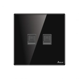Aqua Quad black Series Double Data Socket
