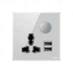 Aqua Quad White Series Multi Socket Plus Dual USB