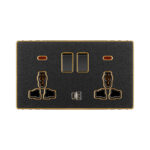 Aqua Xtreme Black Double Multi Function Socket + USB + Type-C