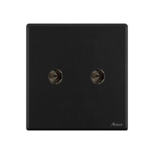 AQUA NEO SUPER BLACK DOUBLE TV SOCKET
