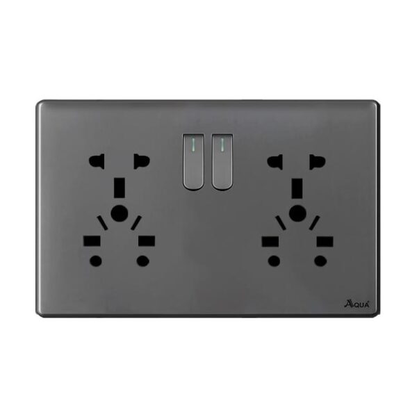 AQUA NEO SUPER GREY DOUBLE UNIVERSAL SOCKET