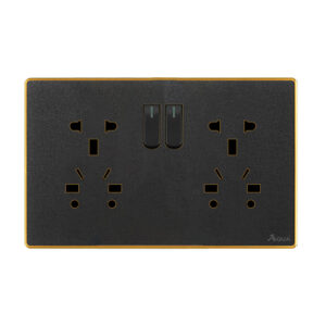 AQUA NEO ACRYLIC BLACK DOUBLE UNIVERSAL SOCKET