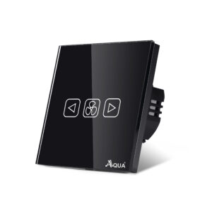 Glass Wifi Smart Fan Dimmer Black