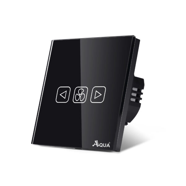 Glass Wifi Smart Fan Dimmer Black