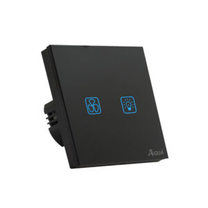 Glass Wifi Smart 1 Gang + Fan Dimmer Black