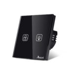 Glass Wifi Smart 1 Gang + Fan Dimmer Black