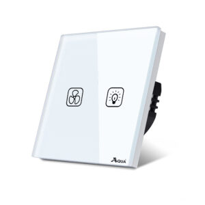 Glass Wifi Smart 1 Gang + Fan Dimmer White