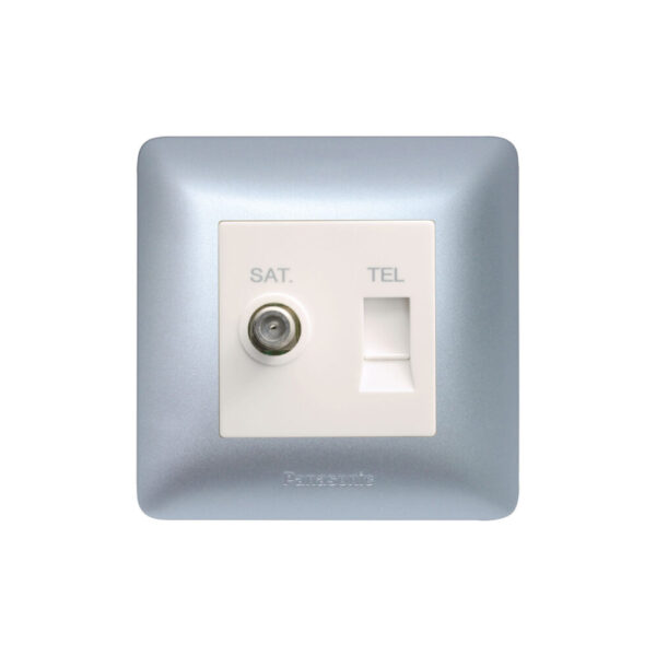 Panasonic 1G TV Socket (F-Type) + 1G Tel Socket 6p 4C (RJ 11/12)