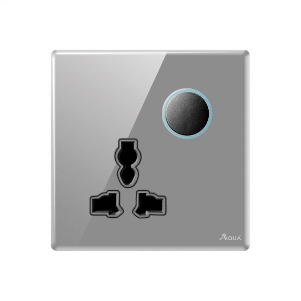 Aqua Quad Grey Series Multi Function Socket