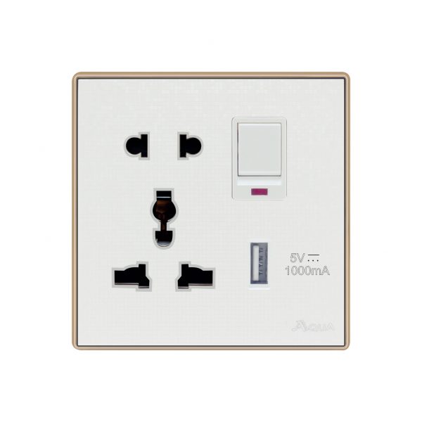 Aqua Icon Multi Socket Plus USB Charger