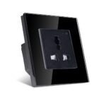 Glass Wifi Smart Universal Socket Black