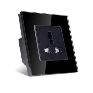 Glass Wifi Smart Universal Socket Black