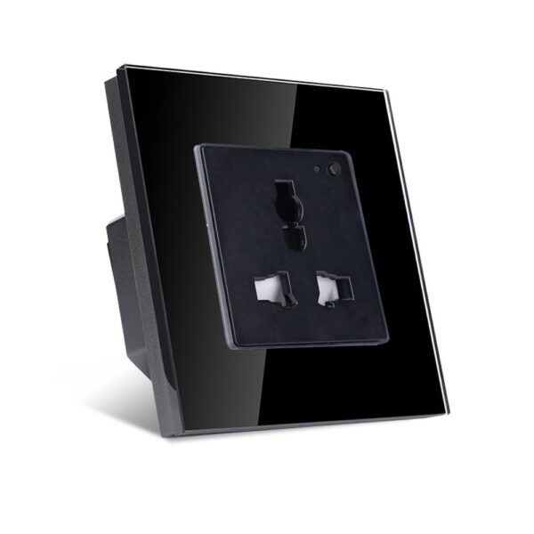 Glass Wifi Smart Universal Socket Black