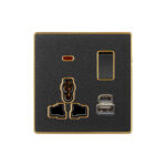 Aqua Xtreme Black Multi Function Socket + USB + Type-C