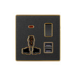 Aqua Xtreme Black Multi Socket Plus Dual USB