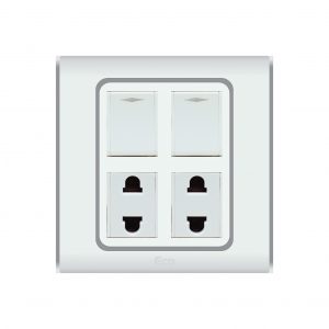PARADISE ECO 2 GANG SWITCH PLUS 2 SOCKET