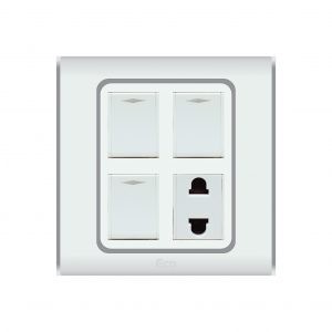 PARADISE ECO 3 GANG SWITCH PLUS 1 SOCKET
