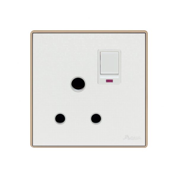 Aqua Icon 15 AMP Power Switch Socket With Neon