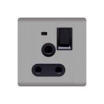 Aqua Discovery Silver 15 AMP Power Switch Socket With Neon