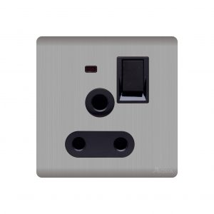 Aqua Discovery Silver 15 AMP Power Switch Socket With Neon