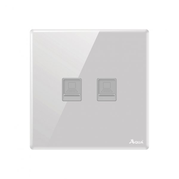 Aqua Roman White Series Telephone Plus Data Socket